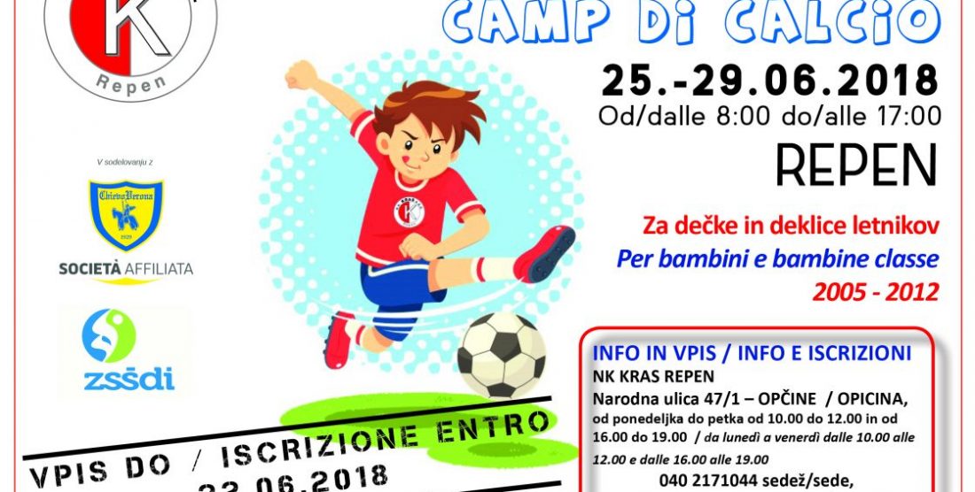 NOGOMETNI CAMP-CAMPO CALCISTICO: 25-29.06.2018